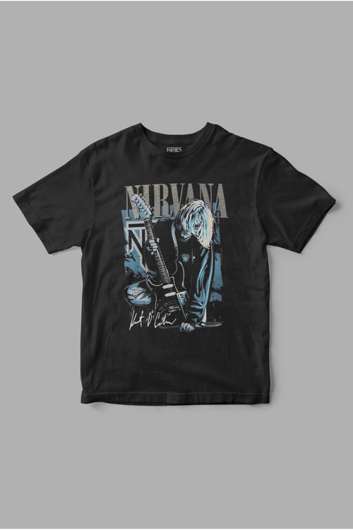 Nirvana "Curt Cobain" Baskılı Tişört