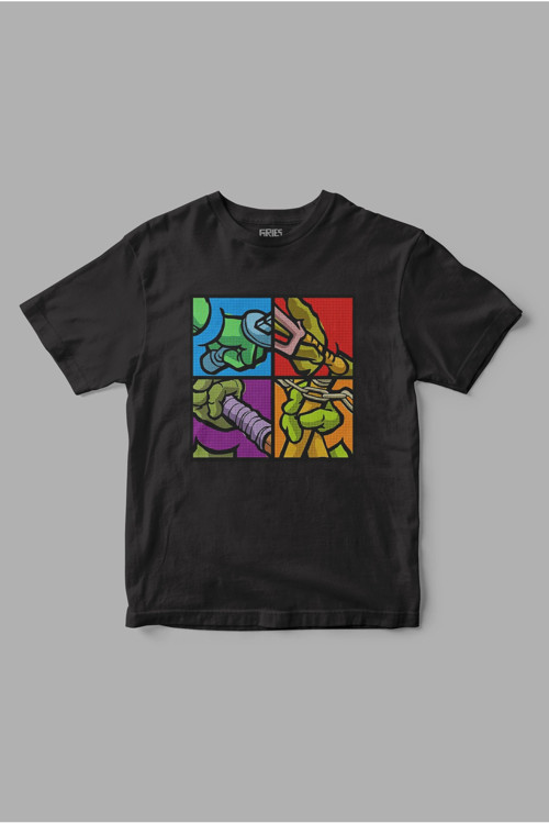 Ninja Turtles Hands Baskılı Tişört