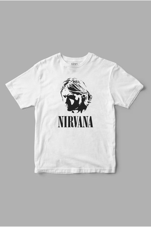 Kurt Cobain "NIRVANA" Baskılı Tişört