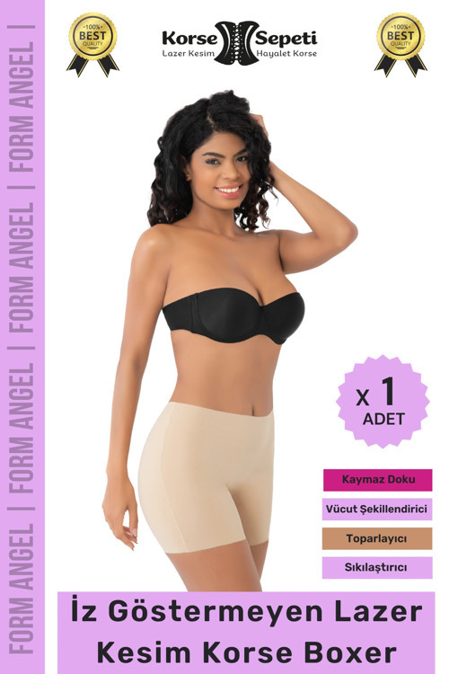 #Korse İz Göstermeyen Kaymaz Basen Toparlayıcı Şekillendiren Lazer Kesim Korse Boxer - 1 Adet