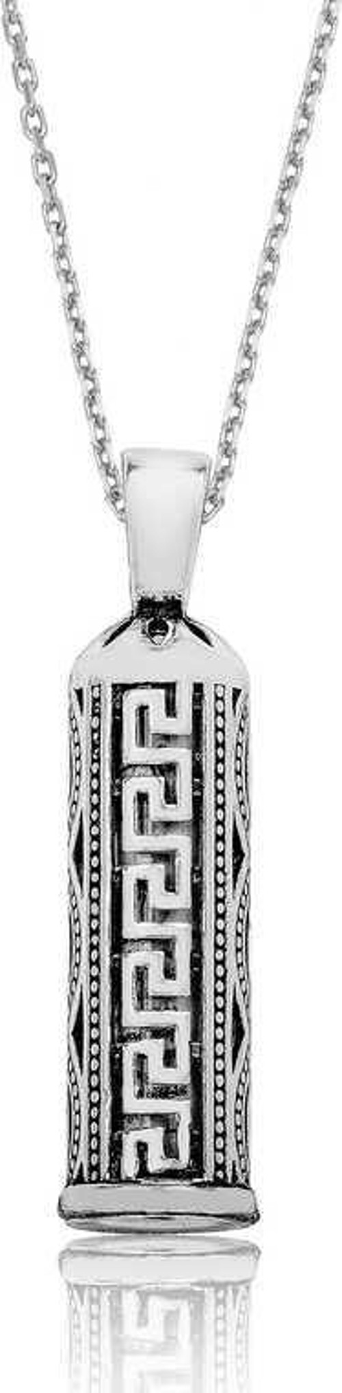 925 Ayar Gümüş Cevşen Dualı Silindir Gümüş Kolye