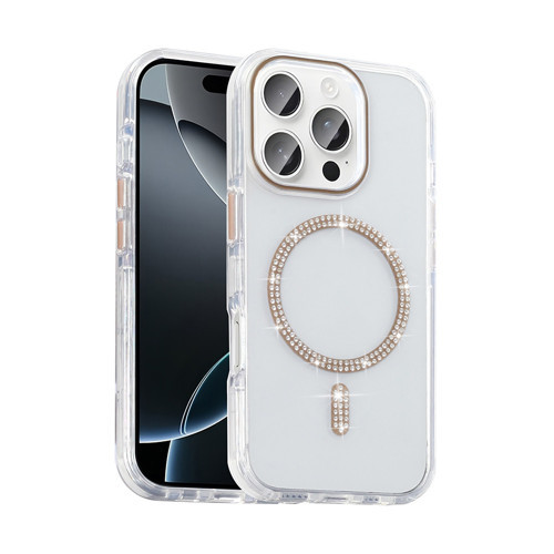 iPhone 15 Pro Max Kılıf Taşlı Tasarım Magsafe Şarj Özellikli Glittering Design Silikon Kapak