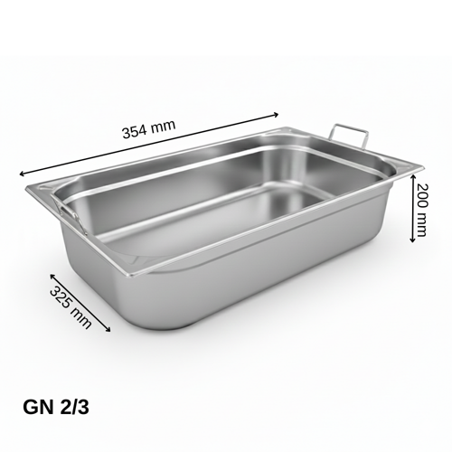 Saplı Gastronom Küvet GN 2/3 200 mm 18 lt