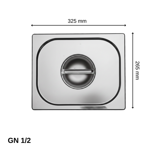 Silikon Contalı Gastronom Küvet Kapağı GN 1/2 (32,5 × 26,5 cm)