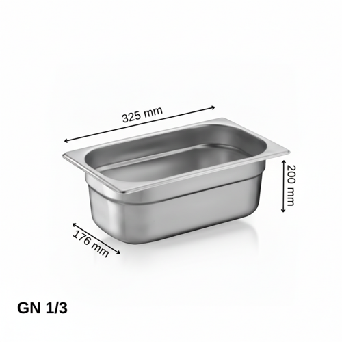 Standart Gastronom Küvet GN 1/3 200 mm 7,8 lt