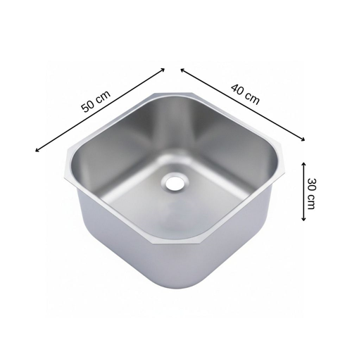 Endüstriyel Evye 40x50x30 cm – 304 Paslanmaz Çelik