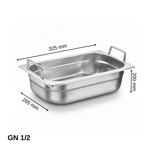 Saplı Gastronom Küvet GN 1/2 200 mm 12.5 lt