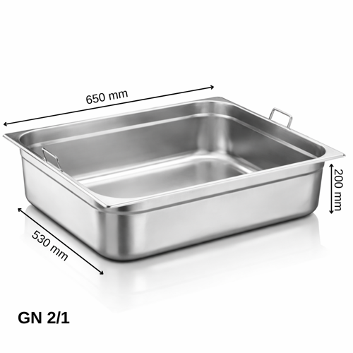 Saplı Gastronom Küvet GN 2/1 200 mm 57,5 lt