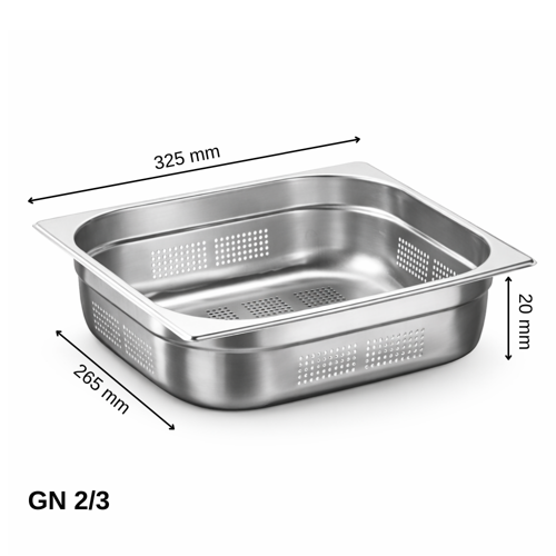 Delikli Gastronom Küvet GN 2/3 20 mm 1,5 lt
