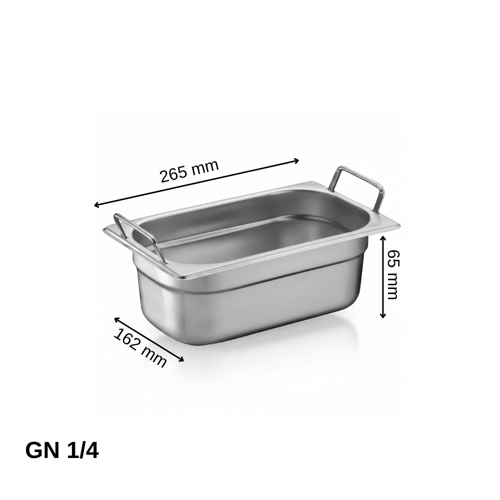 Saplı Gastronom Küvet GN 1/4 65 mm 1.8 lt