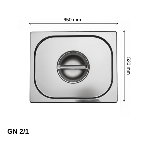 Standart Gastronom Küvet Kapağı GN 2/1 (65 × 53 cm)