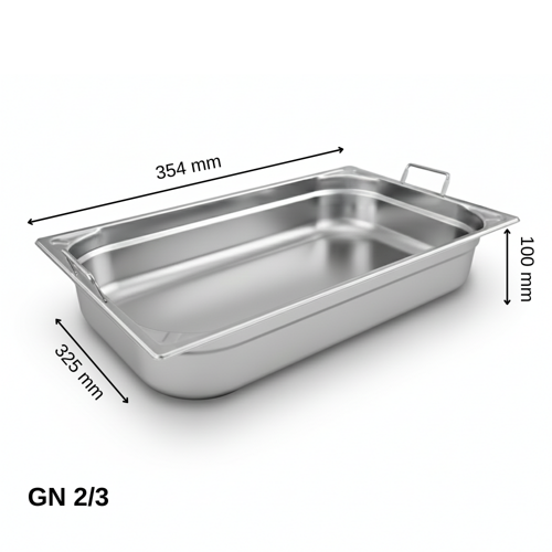 Saplı Gastronom Küvet GN 2/3 100 mm 9 lt
