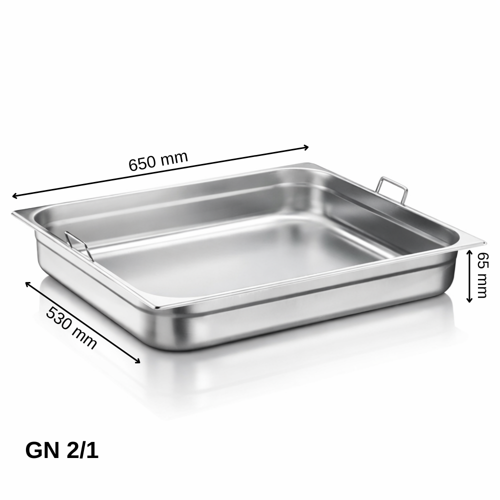 Saplı Gastronom Küvet GN 2/1 65 mm 18,5 lt