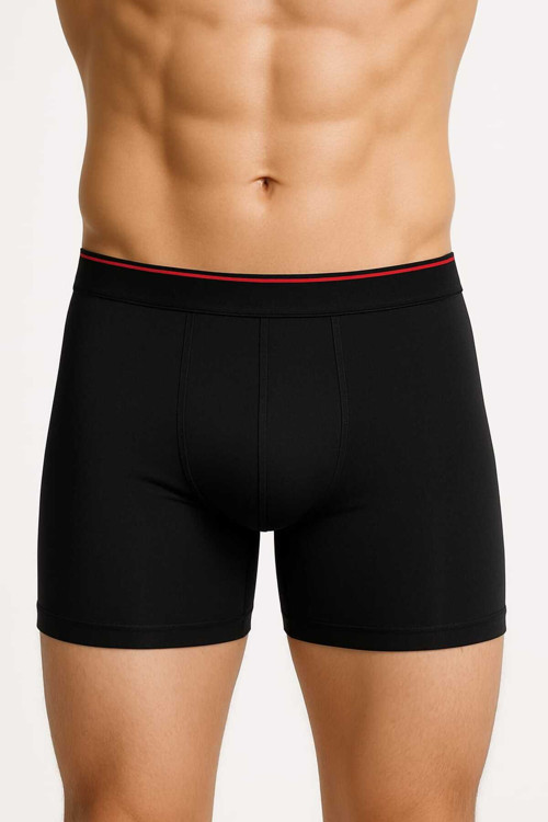 Siyah Likralı Erkek Boxer
