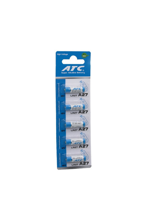 ATC SUPER ALKALİNE BATTERY A27 - 27A LR27 ARAÇ - OTO KUMANDA PİLİ 12V 5Lİ KART GO-53-vice 05339