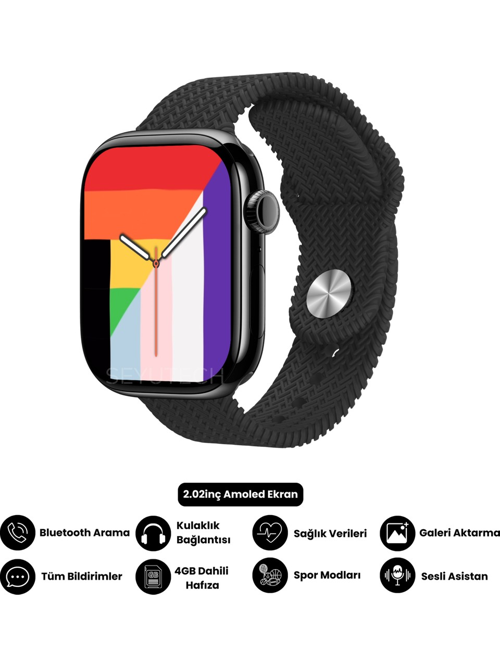 Harvox Hk 11 Pro Max Amoled Akıllı Saat Iphone ve Android Tüm Telefonlara Uyumlu 46 mm Siyah