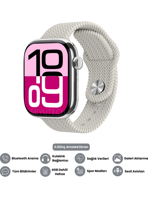 Harvox Hk 11 Pro Max Amoled Akıllı Saat Iphone ve Android Tüm Telefonlara Uyumlu 46 mm Gümüş