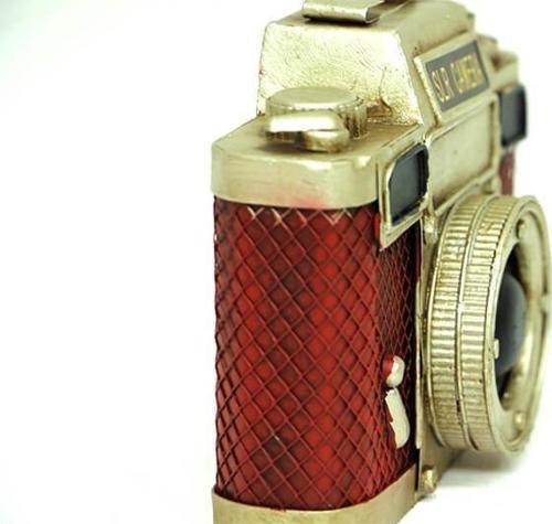 Dekoratif Metal Fotoğraf Makinesi Obje Biblo Vintage Hediyelik