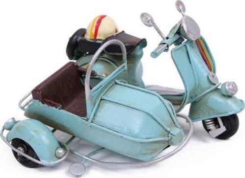 Dekoratif Metal Scooter Sepetli Vintage Biblo Ev Ofis Hediyelik