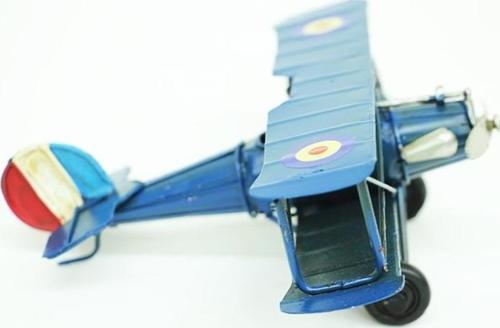 Dekoratif Metal Uçak Çift Kanatlı Biblo Dekoratif Hediyelik