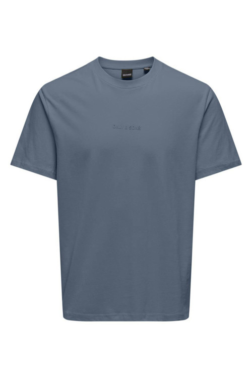 Onslevi % 100 Pamuk Relaxed Fit Bisiklet Yaka Logolu Erkek T Shirt 22028147 İNDİGO
