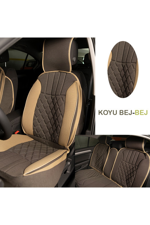 Şentürk Toyota Rav 4 Oto Koltuk Kılıfı Seti Yüksek Kalite Deri - Ortopedik (Ön-Arka Komple Takım) Taba