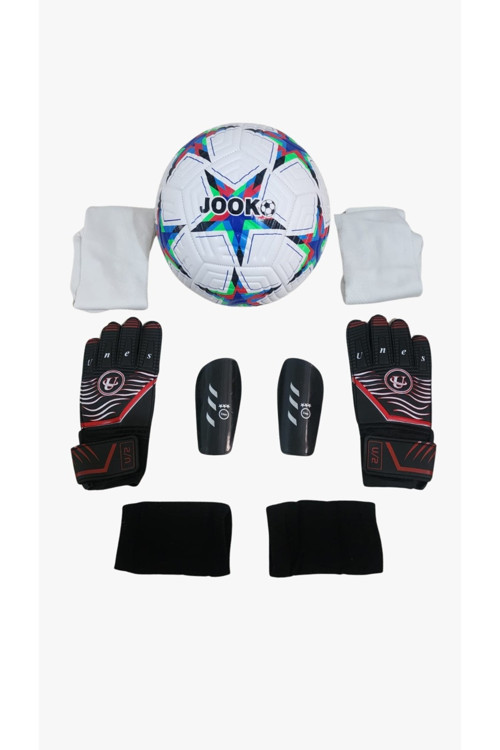 Futbol Topu Ve Aksesuarları Seti – Tekmelik, Çorap Ve Kaleci Eldiveni