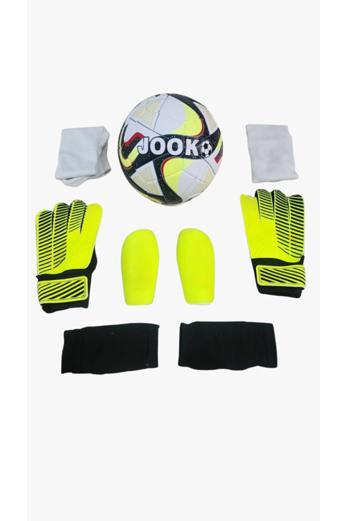 Futbol Topu Ve Aksesuarları Seti – Tekmelik, Çorap Ve Kaleci Eldiveni