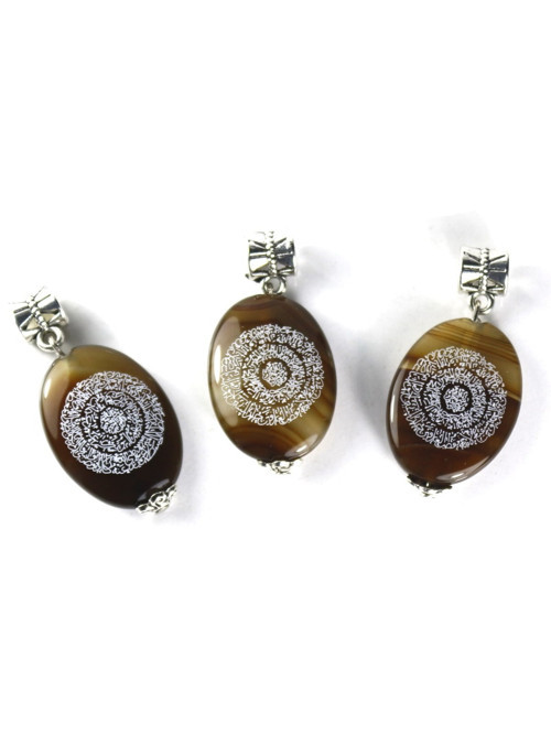 Çift Yönlü Hilye-i Şerif ve Yemen Zırhı Yazılı Hakiki Akik Kolye Ucu |Özel Tasarım