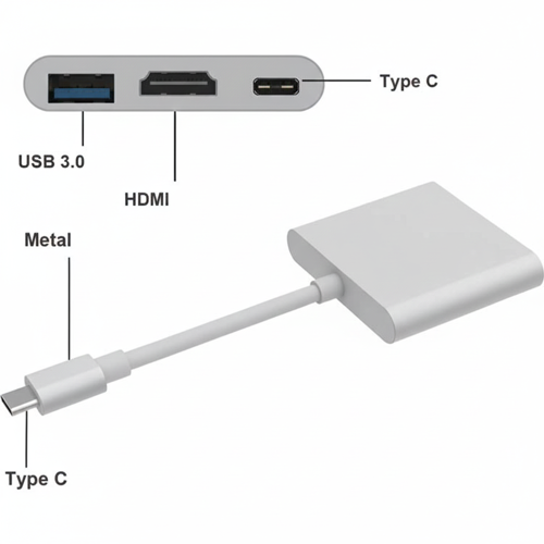 To 4k Hdmi Hub Usb-c Pd Usb Çevirici 3in1 Dönüştürücü