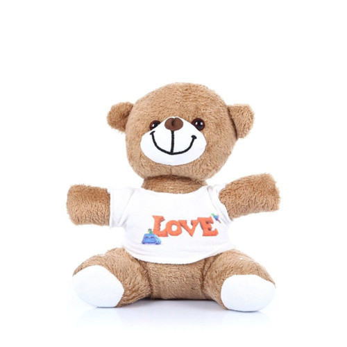 Büro Ev Ofis Hediyesi için Love Tişörtlü Peluş Ayıcık