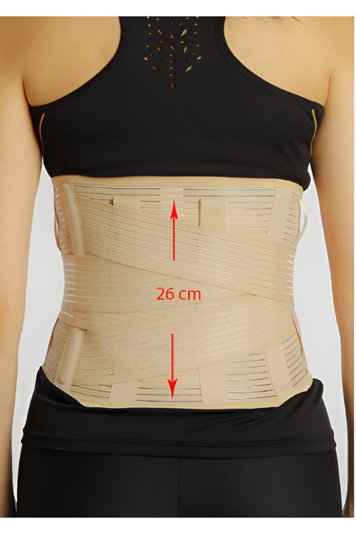 Çelik Balenli Demirli Süngerli Cırtlı Bel Fıtık Korsesi Standart Beden(26 Cm)