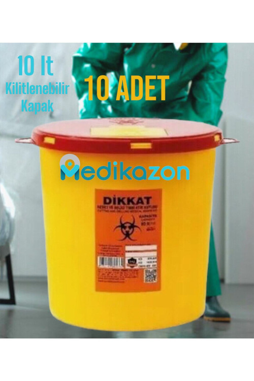 Tıbbi Atık Kovası 10 Lt X10 Adet (sert Plastik)