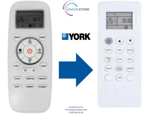 York Ecotherma Fujitherma Hisense DG11L1-03 Klima Kumandası