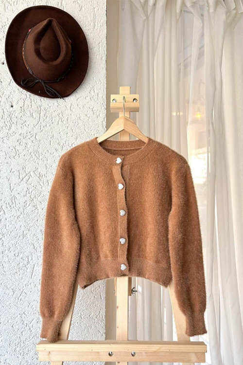 Karamel Peluş Hırka