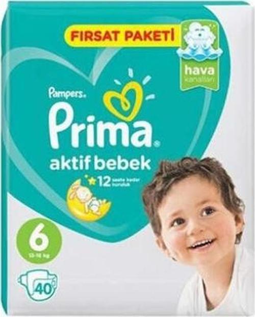 Aktif Bebek (6) Extra Large 40'lı Bebek Bezi (12'li)