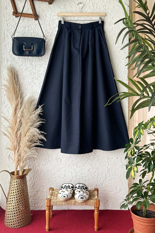 Lacivert Cotton Etek