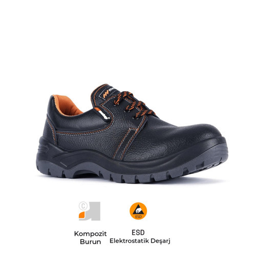 Pro Policap 106 S2 SRC ESD Baskılı Deri Fiberglass Burun İş Ayakkabısı