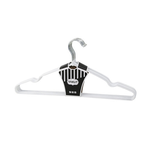 BEYAZ 10PCS SİLİKON KAPLAMALI METAL ELBİSE ASKISI 40CM (5047)