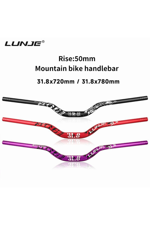 6061 Alüminyum Mtb 31.8Mm-780Mm Rise:50Mm Dağ Bisikleti Gidonu Kırmızı