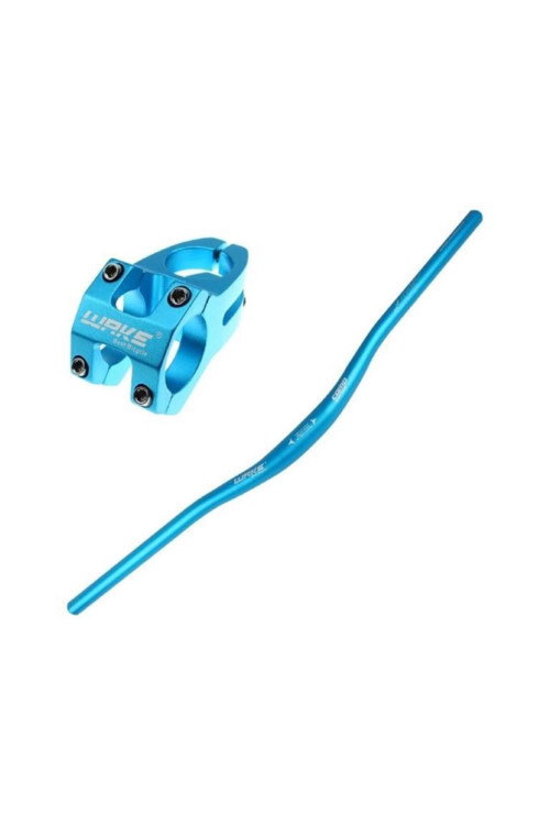 780Mm Alüminyum 31.8 Bisiklet Gidon + Boğaz Seti Mavi