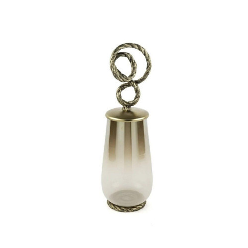 Beyaz Bronz Cam Halat Detaylı Obje 49x14cm