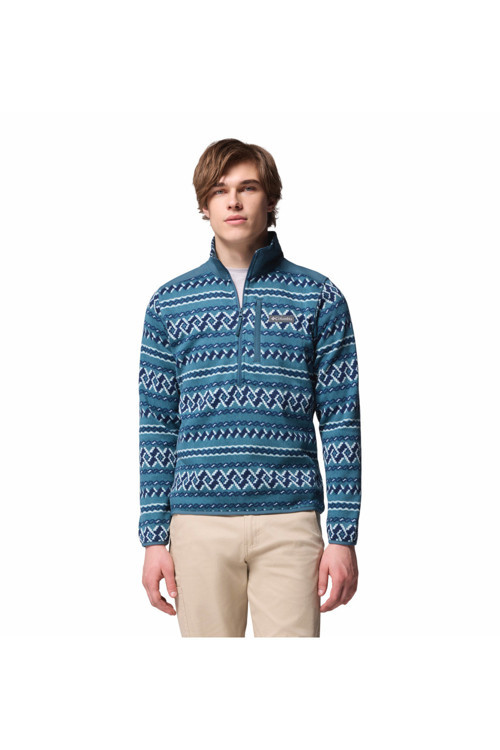 Sweater Weather Printed Yarım Fermuarlı Iı Erkek Polar Üst