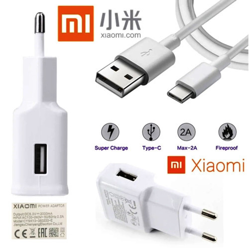 Xiaomi Şarj Aleti Type-C MDY-08-EO Şarj Aleti ve Data Kablosu Mi6-Mi9-Mi Max-Mi Max2-Mi Max3-Mi A1,Mi A2,Mi A3,Pocophone F1