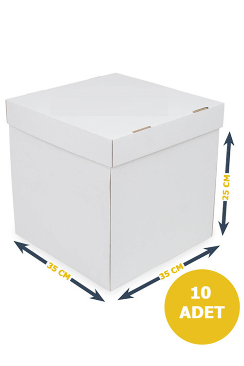 10 Adet Pasta Kutusu | 35x35x25 Pasta Kutusu | Oluklu Mukavva Pasta Kutusu