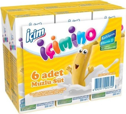 İçimino Muzlu Süt 6x180 Ml.
