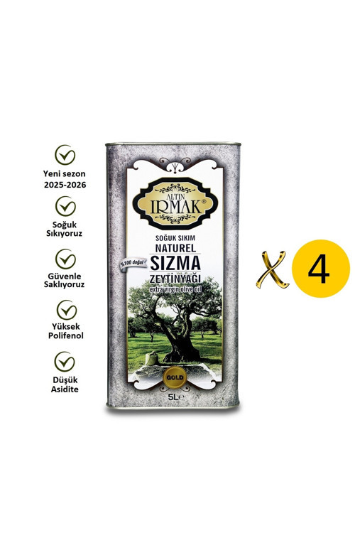 Fabrikasından yeni sezon Soğuk Sıkım Natürel Sızma Zeytinyağı 5litrex4adet=20litre KAMPANYA: 1KG zeytinyağı sabunu hediye