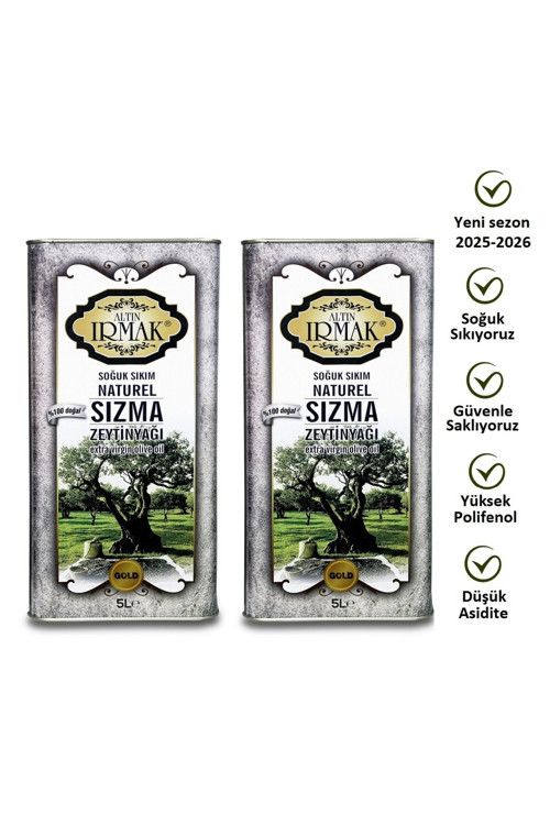 Soğuk Sıkım Filitresiz Natürel Sızma Zeytinyağı %100 doğal 5lt+5lt=10lt
