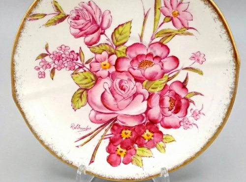 Roslyn China Sunning Dale 3'lü Porselen Antika İngiliz Pasta Tabağı 15cm