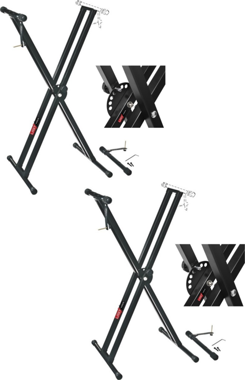 Ks-04DX 2Lİ SET Çift Profilli 7 Kademeli Üst Segmen Org Sehpası Standı Ayağı (Sabitleme Kayışlı)